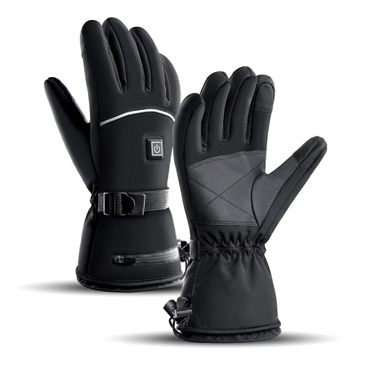 Electric Heated Gloves Motorcycle Winter Moto Heated Gloves Warm Waterproof Rechargeable Heating Thermal Gloves for Snowmobile