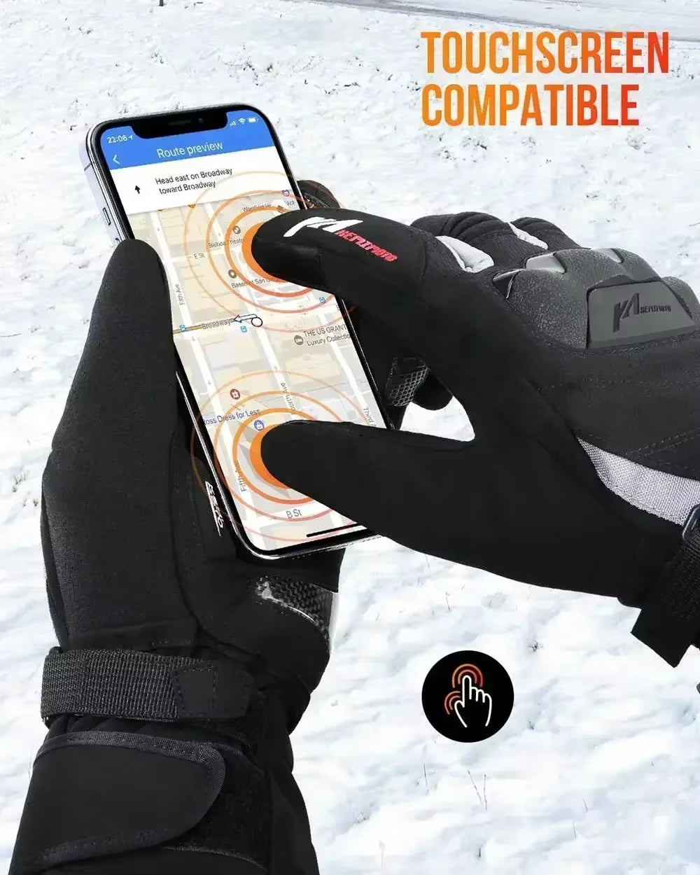 Heated Gloves Motorcycle Winter Moto Heated Gloves Warm Waterproof Rechargeable Heating Thermal Gloves for Snowmobile